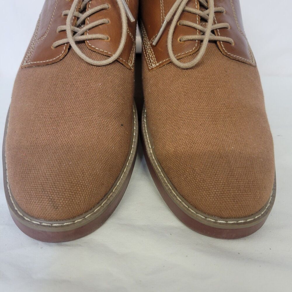 G.H. Bass & Co Patterson Size 11M Brown Leather and Tweed Men’s Lace Up Shoes - Picture 3 of 8